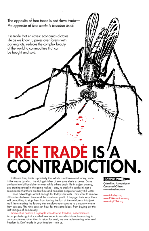 Photo of ‘Free Trade Is a Contradiction’ front side