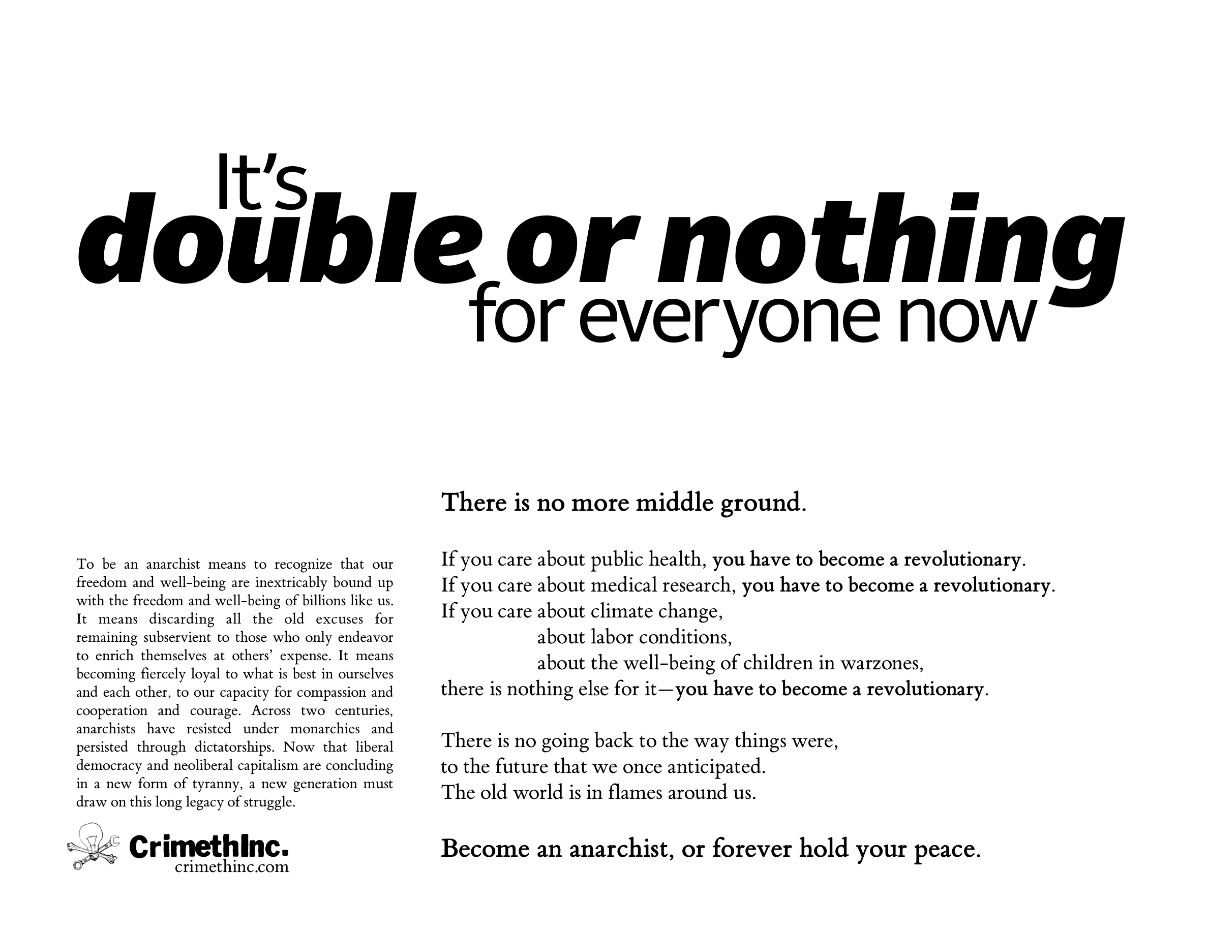Photo of ‘It's Double or Nothing for Everyone Now’ front side