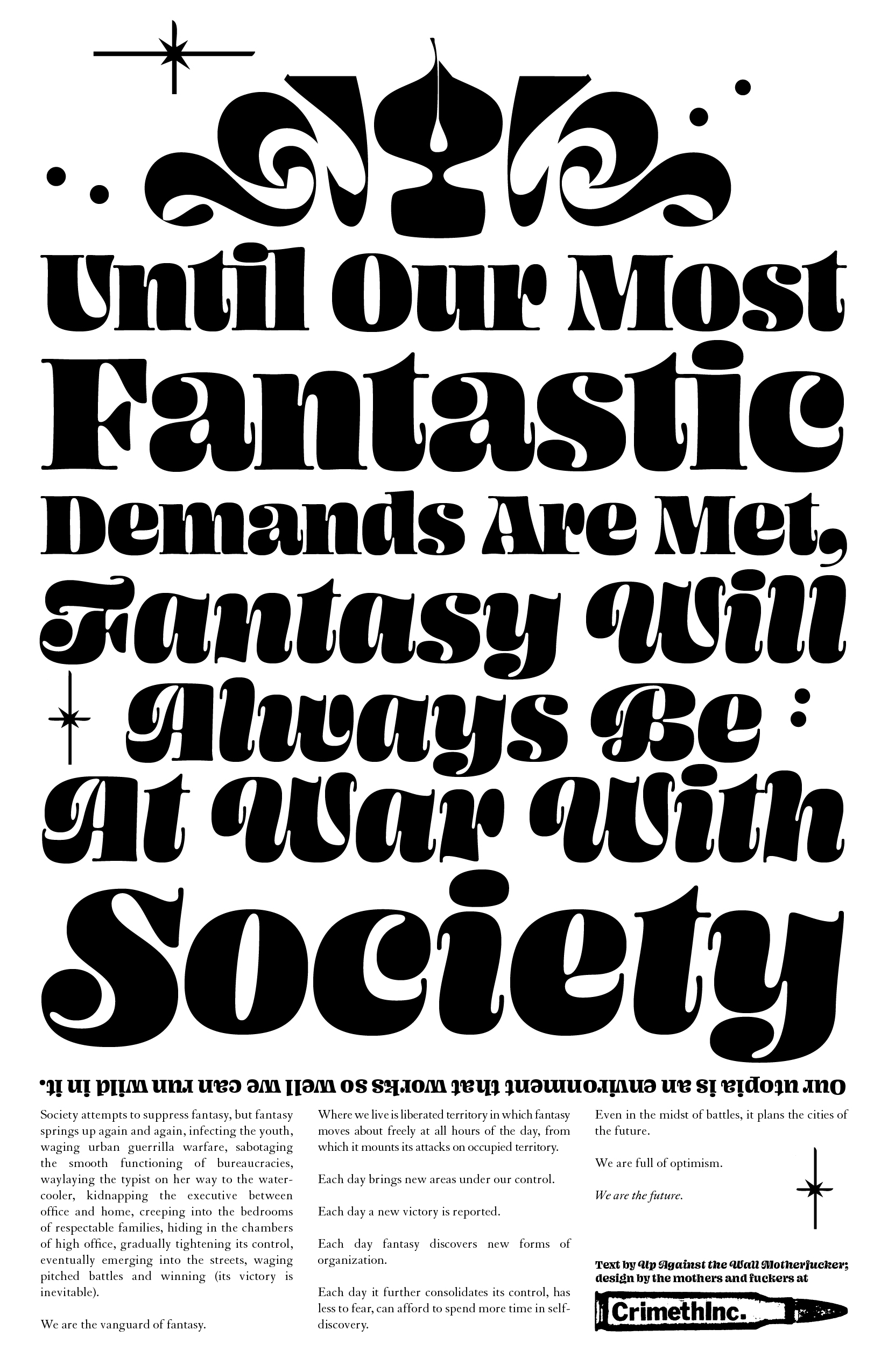 Foto di ‘Until Our Most Fantastic Demands Are Met, Fantasy Will Always Be At War With Society’ fronte