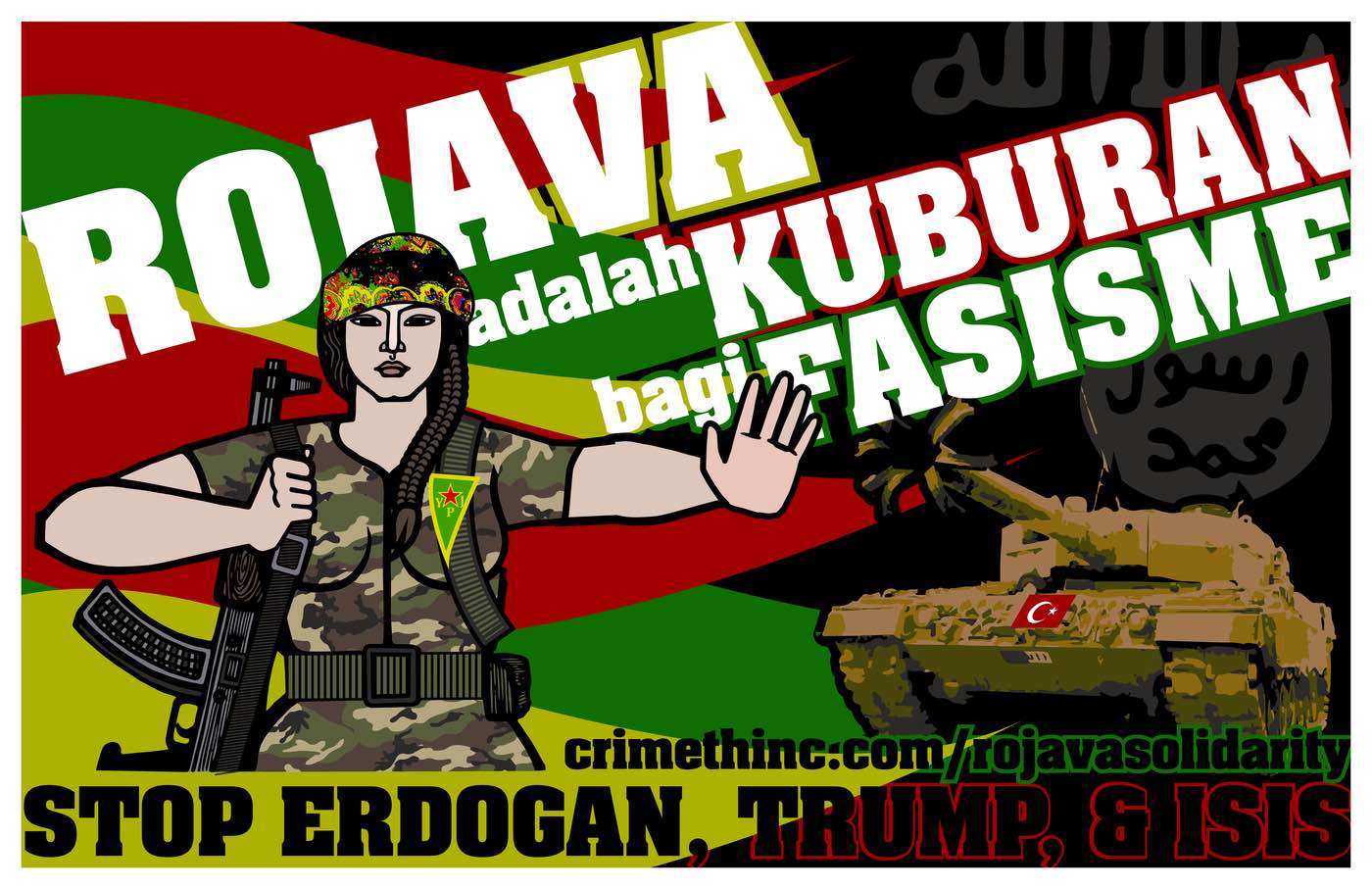 Photo of ‘Rojava adalah kuburan bagi fasisme - YPJ’ front side