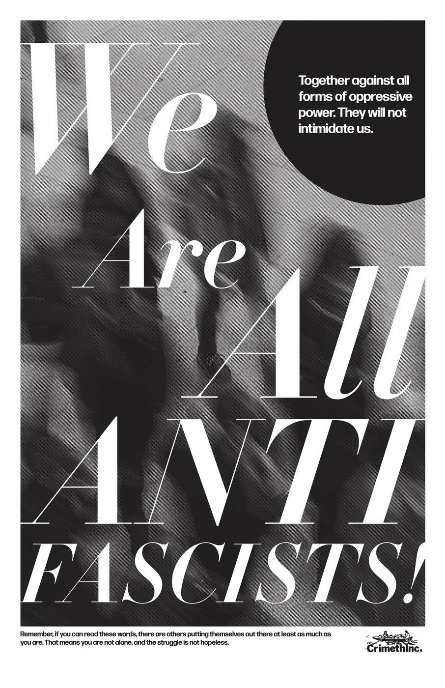 Photo of ‘We Are All Anti-Fascists’ front side