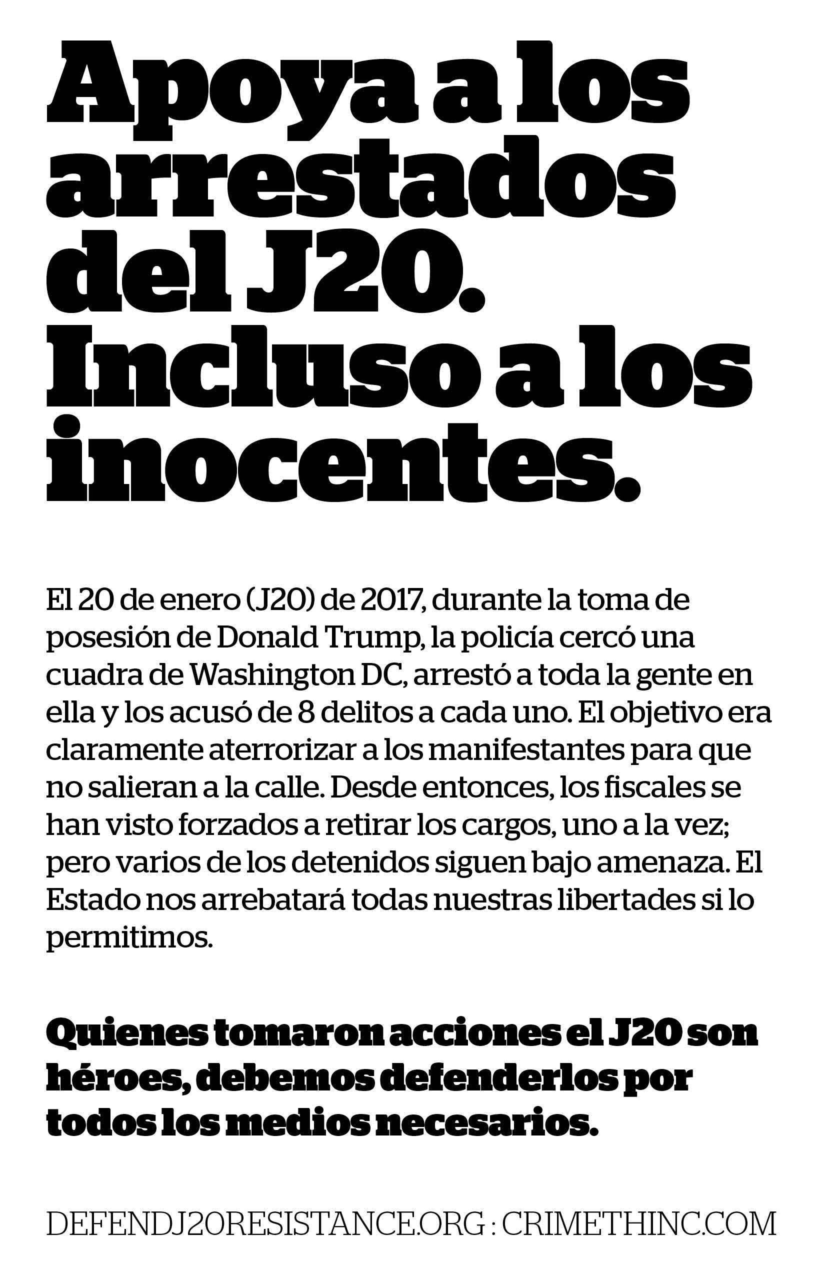 Photo of ‘Apoya a los arrestados del J20.’ front side