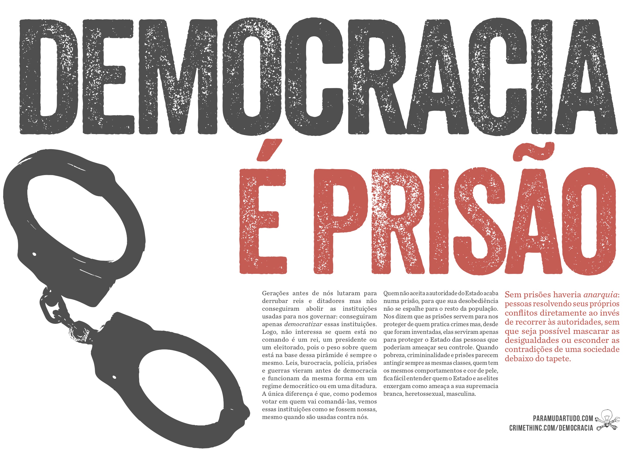 Photo of ‘Democracia é Prisão’ front side