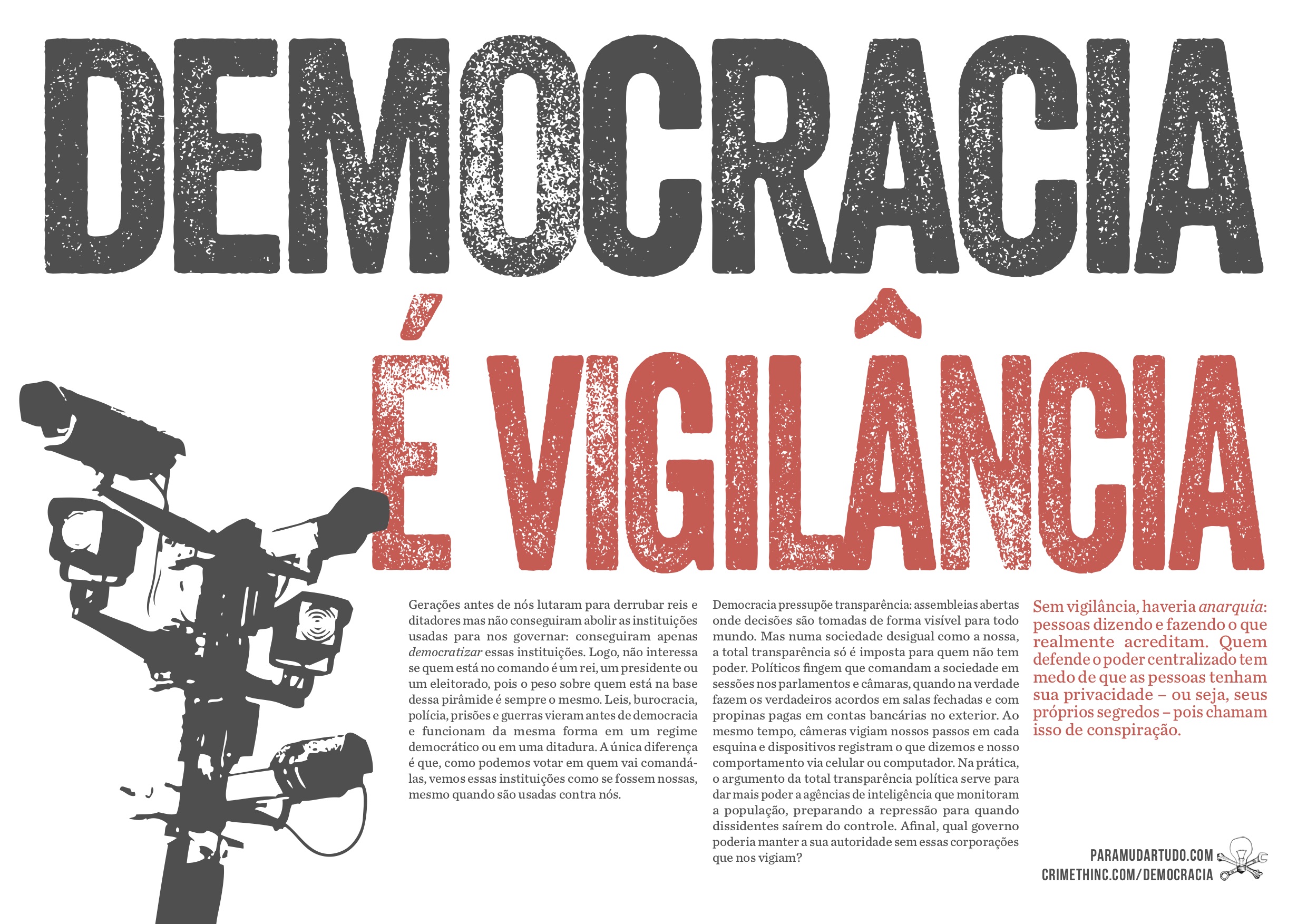 Photo of ‘Democracia é Vigilância’ front side