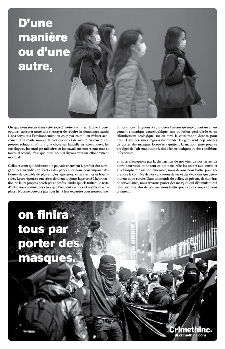 Photo recto de ‘D’une façon ou d’une autre, un jour, nous porterons tou·te·s des masques’