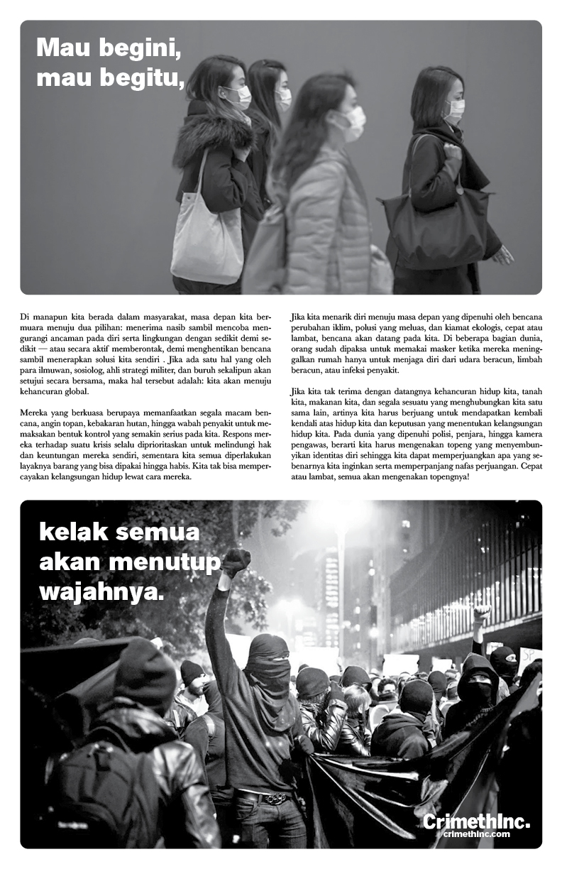 Photo of ‘Mau begini, mau begitu, kelak semua akan menutup wajahnya.’ front side